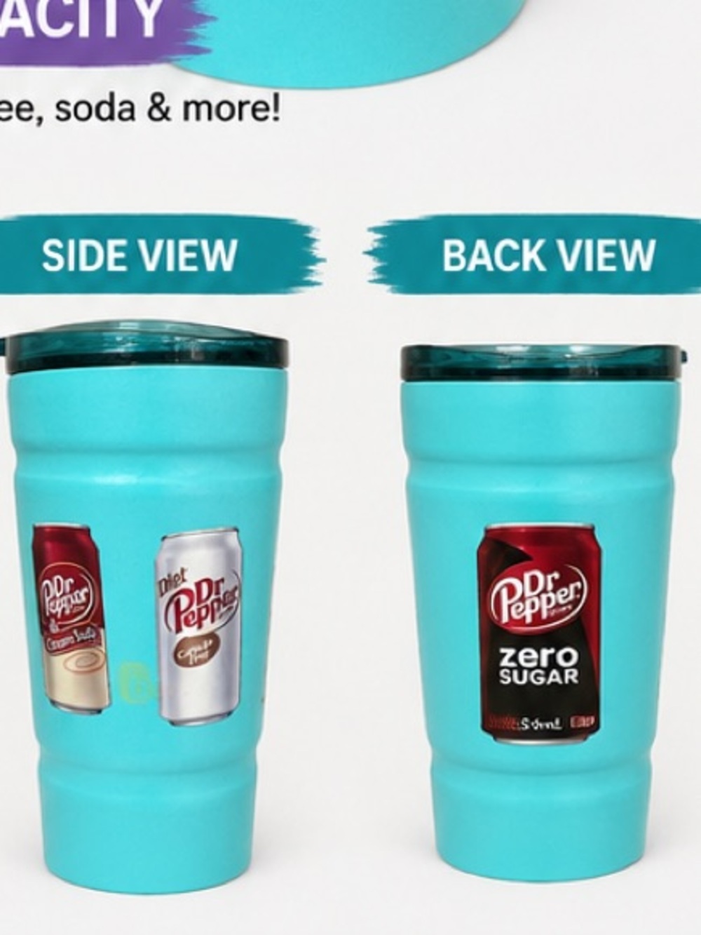 Dr Pepper Teal Insulated Travel Tumbler - Official Beverage Design